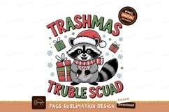Raccoon Christmas Candy Cane Santa Hat image Product Image 1