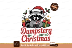 Raccoon wearing Santa hat holding candy cane image Product Image 1