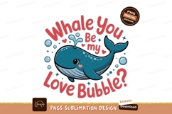 Blue whale with text hearts bubbles Product Image 1