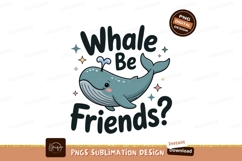 Cute whale asking to be friends cartoon ocean Product Image 1