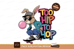 Hip Hop Bunny On Skateboard Illustration Product Image 1