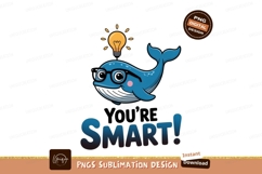 Blue whale with glasses and lightbulb idea Product Image 1