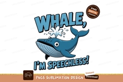 Blue whale spouting water text spray Product Image 1