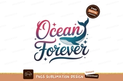Ocean whale text forever blue Product Image 1