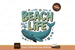 Whale beach life illustration ocean Product Image 1