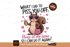 Sassy Squirrel With Coffee And Purse Product Image 1