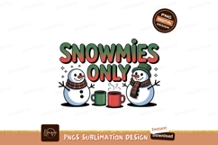 Snowmen holding warm drinks winter holiday Product Image 1