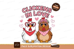 Cartoon Chickens Couple Clipart Sublimation Png Product Image 1