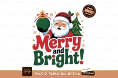 Santa holding ornament with festive text claus christmas Product Image 1