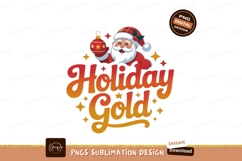 Festive Santa Holding Ornament christmas holiday Product Image 1