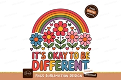 Colorful Flowers Rainbow Its Okay Different Graphic Product Image 1
