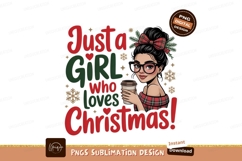 Girl loves Christmas coffee plaid snowflakes Product Image 1