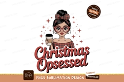 Girl with coffee and plaid outfit black Product Image 1