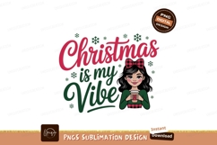 Christmas girl holding coffee cup festive Product Image 1