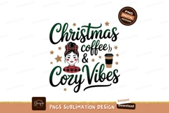 Christmas coffee cozy vibes illustration girl Product Image 1
