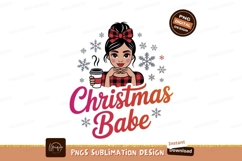 Festive girl holding coffee cup snowflakes Product Image 1