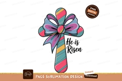 Decorative Easter Cross With Bow Sublimation Png Product Image 1