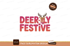 Deerly Festive Reindeer Holiday Text christmas Product Image 1