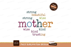 Beautiful Mother Qualities Word Cloud Sublimation Png Product Image 1