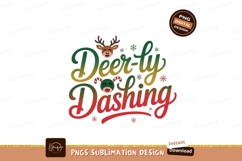 Deerly Dashing Christmas Text holiday sublimation Product Image 1