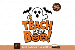 Teach and Boo Halloween Design pumpkin ghost Product Image 1