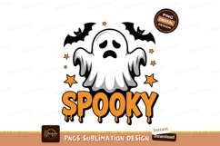 Spooky ghost dripping stars halloween orange Product Image 1