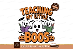 Teaching little ghosts with books and pencils pumpkin Product Image 1