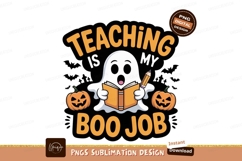 Ghost reading book with pumpkins pencil Product Image 1