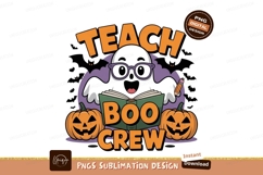 Ghost reading book with pumpkins halloween Product Image 1