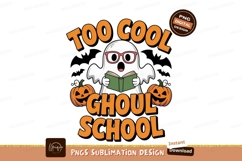 Ghost reading book with pumpkins halloween Product Image 1