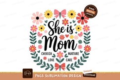 Floral Frame She Is Mom Design Product Image 1