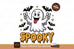 Ghostly Spooky Halloween Design orange black Product Image 1