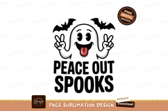 Ghostly figure sticking out tongue spooky playful Product Image 1