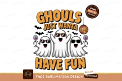 Ghouls partying with wine and disco ball ghosts halloween Product Image 1