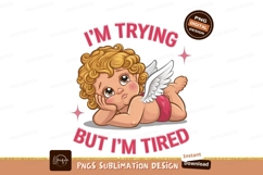 Tired Cupid Sublimation Png Cute Angel Product Image 1