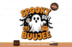 Spooky ghost with coffee and purse halloween pumpkin Product Image 1
