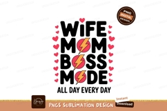 Wife Mom Boss Mode Png Sublimation Product Image 1