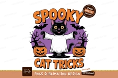 Black cat ghost trick or treat halloween pumpkin Product Image 1