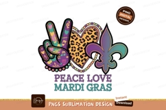 Colorful Mardi Gras Peace Love Design Product Image 1
