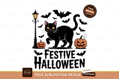 Black cat pumpkin lamp Halloween jack lantern Product Image 1