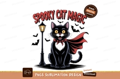 Black cat with red cape and bow tie image Product Image 1