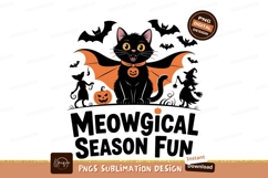 Black cat bat Halloween spooky wings orange Product Image 1