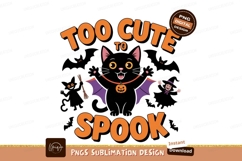 Black cat bat Halloween design pumpkin witch Product Image 1
