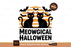 Black cats sunset bats halloween Product Image 1