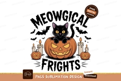 Black cat pumpkin candle Sublimation halloween Product Image 1