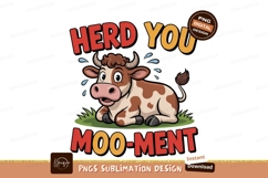 Funny cow saying herd you moo ment cartoon text Product Image 1