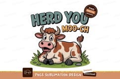 Brown white cow lying grass image Product Image 1