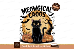 Black cat pumpkins bats moon image Product Image 1