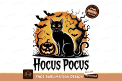 Black cat pumpkin moon bats image Product Image 1