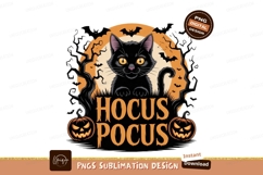 Black cat spooky Halloween moon image Product Image 1
